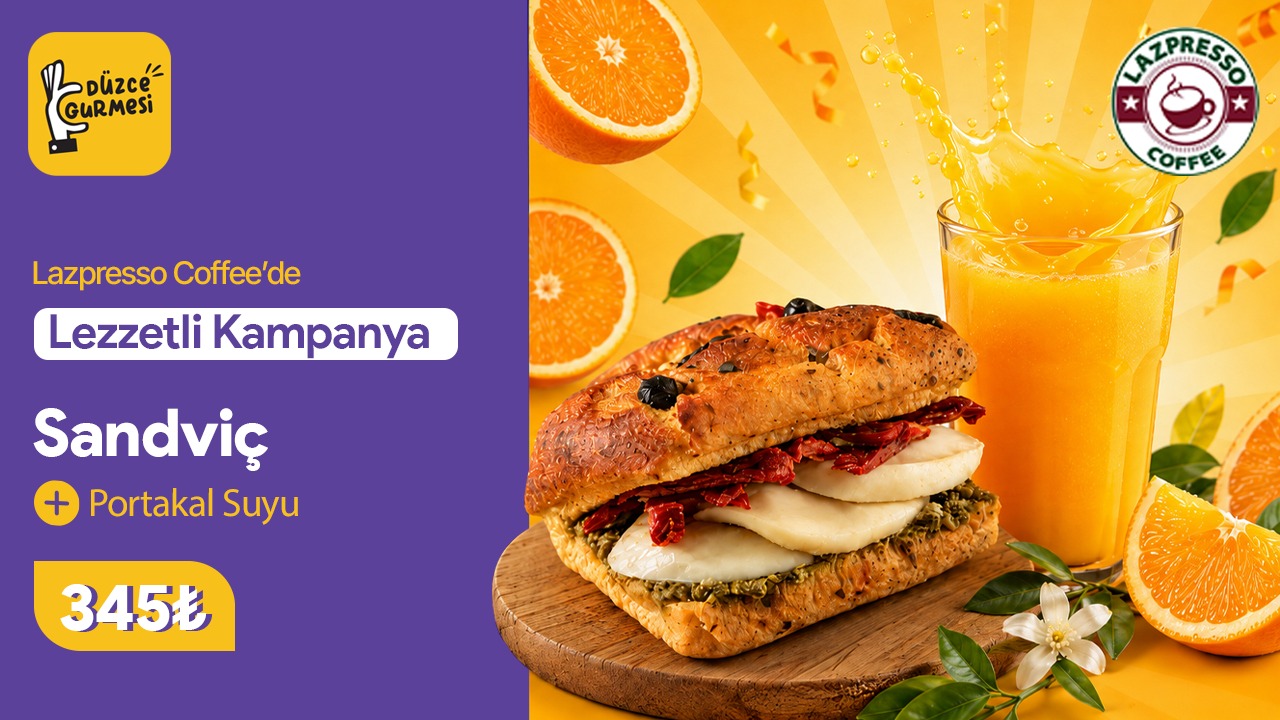 ☕ Lazpresso Coffee’de Lezzetli Kampanya! 🥪🍊